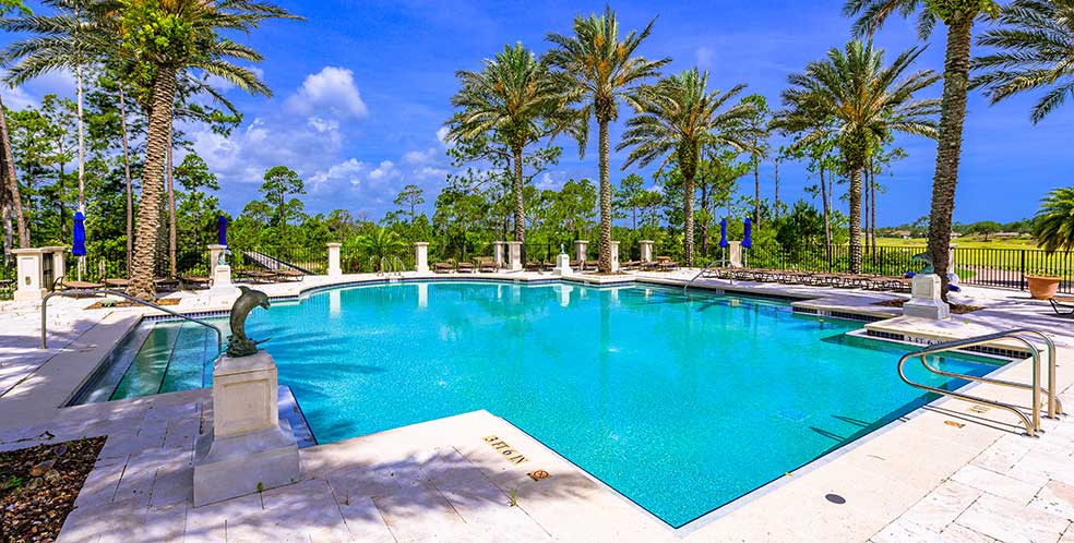 Pool at the gated community of The Conservatory - Palm Coast, Florida